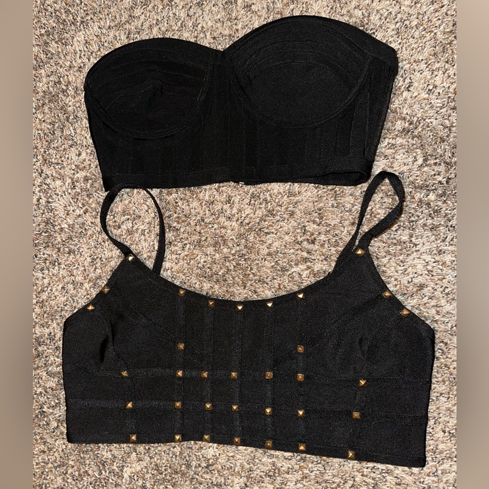 AKIRA Black - 3 Crop Top Corset Bra Top Bustier - Picture 4 of 9